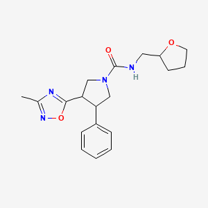 3-(3-methyl-1,2,4-oxadiazol-5-yl)-4-phenyl-N-((tetrahydrofuran-2-yl)methyl)pyrrolidine-1-carboxamide