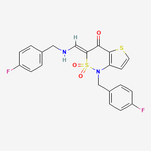 (3Z)-1-(4-fluorobenzyl)-3-{[(4-fluorobenzyl)amino]methylene}-1H-thieno[3,2-c][1,2]thiazin-4(3H)-one 2,2-dioxide
