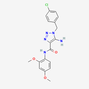 molecular formula C18H18ClN5O3 B2597334 5-amino-1-(4-chlorobenzyl)-N-(2,4-dimethoxyphenyl)-1H-1,2,3-triazole-4-carboxamide CAS No. 865656-03-7