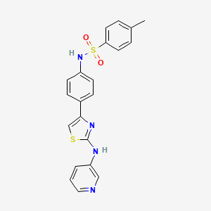 molecular formula C21H18N4O2S2 B2597339 4-甲基-N-(4-(2-(吡啶-3-氨基)噻唑-4-基)苯基)苯磺酰胺 CAS No. 1796947-10-8