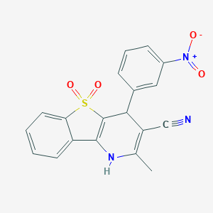 molecular formula C19H13N3O4S B259734 2-Methyl-4-(3-nitrophenyl)-5,5-dioxo-1,4-dihydro-[1]benzothiolo[3,2-b]pyridine-3-carbonitrile 