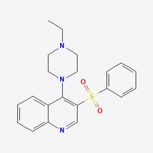 molecular formula C21H23N3O2S B2597341 3-(苯磺酰基)-4-(4-乙基哌嗪-1-基)喹啉 CAS No. 866843-18-7