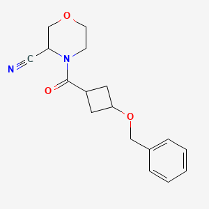 molecular formula C17H20N2O3 B2597357 4-(3-Phenylmethoxycyclobutanecarbonyl)morpholine-3-carbonitrile CAS No. 2224073-91-8