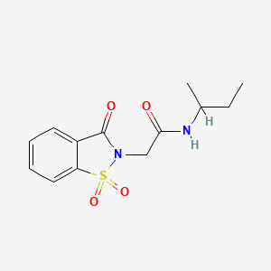 molecular formula C13H16N2O4S B2597370 N-(butan-2-yl)-2-(1,1-dioxido-3-oxo-1,2-benzothiazol-2(3H)-yl)acetamide CAS No. 77696-98-1