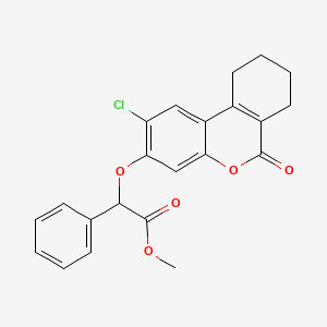 molecular formula C22H19ClO5 B2597376 methyl [(2-chloro-6-oxo-7,8,9,10-tetrahydro-6H-benzo[c]chromen-3-yl)oxy](phenyl)acetate CAS No. 670243-35-3