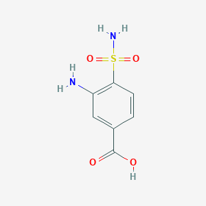 molecular formula C7H8N2O4S B2597379 3-Amino-4-sulfamoylbenzoic acid CAS No. 89694-27-9
