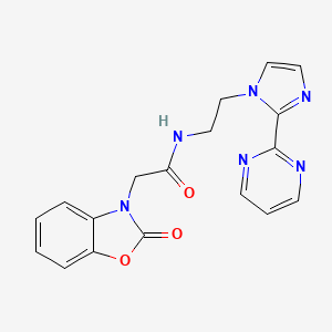 2-(2-oxobenzo[d]oxazol-3(2H)-yl)-N-(2-(2-(pyrimidin-2-yl)-1H-imidazol-1-yl)ethyl)acetamide