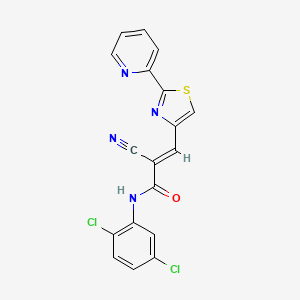 (E)-2-cyano-N-(2,5-dichlorophenyl)-3-(2-pyridin-2-yl-1,3-thiazol-4-yl)prop-2-enamide