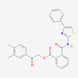 2-(3,4-Dimethylphenyl)-2-oxoethyl 2-[(4-phenyl-1,3-thiazol-2-yl)carbamoyl]benzoate