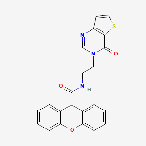 molecular formula C22H17N3O3S B2597393 N-(2-(4-oxothieno[3,2-d]pyrimidin-3(4H)-yl)ethyl)-9H-xanthene-9-carboxamide CAS No. 2034504-10-2