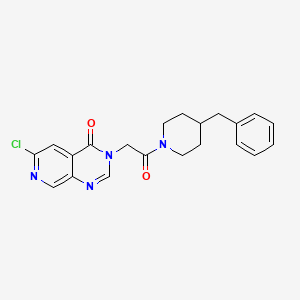 molecular formula C21H21ClN4O2 B2597395 3-[2-(4-Benzylpiperidin-1-yl)-2-oxoethyl]-6-chloropyrido[3,4-d]pyrimidin-4-one CAS No. 2224537-24-8