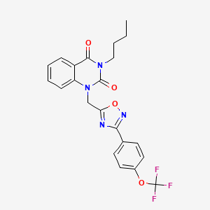 molecular formula C22H19F3N4O4 B2597397 3-丁基-1-((3-(4-(三氟甲氧基)苯基)-1,2,4-恶二唑-5-基)甲基)喹唑啉-2,4(1H,3H)-二酮 CAS No. 1207034-89-6
