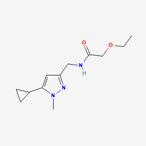 molecular formula C12H19N3O2 B2597400 N-((5-cyclopropyl-1-methyl-1H-pyrazol-3-yl)methyl)-2-ethoxyacetamide CAS No. 1448125-47-0