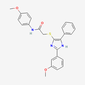 N-(4-Methoxyphenyl)-2-{[2-(3-methoxyphenyl)-5-phenyl-1H-imidazol-4-YL]sulfanyl}acetamide
