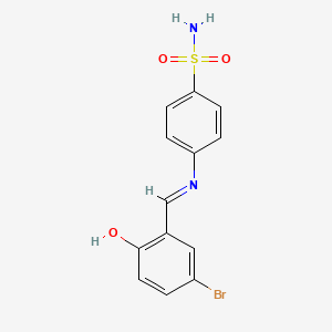 molecular formula C13H11BrN2O3S B2597403 4-[(5-Bromo-2-hydroxybenzylidene)amino]benzenesulfonamide CAS No. 1245796-85-3