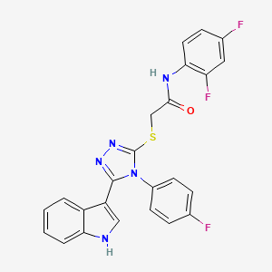 molecular formula C24H16F3N5OS B2597405 N-(2,4-difluorophenyl)-2-((4-(4-fluorophenyl)-5-(1H-indol-3-yl)-4H-1,2,4-triazol-3-yl)thio)acetamide CAS No. 946276-39-7