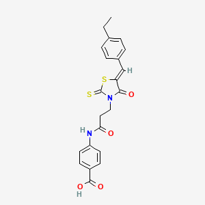 (Z)-4-(3-(5-(4-ethylbenzylidene)-4-oxo-2-thioxothiazolidin-3-yl)propanamido)benzoic acid