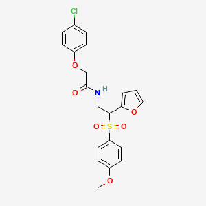 2-(4-chlorophenoxy)-N-(2-(furan-2-yl)-2-((4-methoxyphenyl)sulfonyl)ethyl)acetamide
