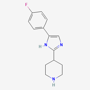 molecular formula C14H16FN3 B2597417 4-[4-(4-fluorophenyl)-1H-imidazol-2-yl]piperidine CAS No. 441033-40-5