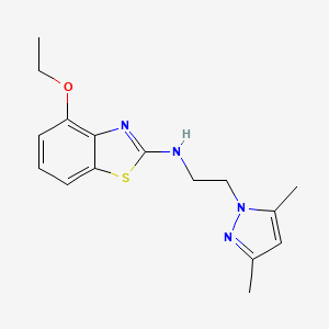molecular formula C16H20N4OS B2597418 N-(2-(3,5-dimethyl-1H-pyrazol-1-yl)ethyl)-4-ethoxybenzo[d]thiazol-2-amine CAS No. 1177350-93-4