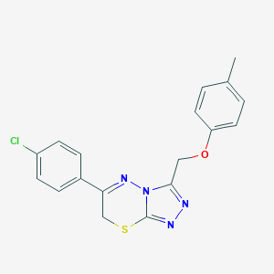 molecular formula C18H15ClN4OS B259743 6-(4-chlorophenyl)-3-[(4-methylphenoxy)methyl]-7H-[1,2,4]triazolo[3,4-b][1,3,4]thiadiazine 