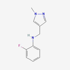 molecular formula C11H12FN3 B2597433 2-fluoro-N-[(1-methyl-1H-pyrazol-4-yl)methyl]aniline CAS No. 1006477-81-1