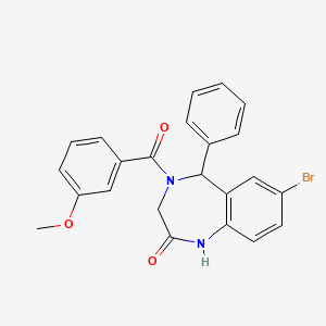 molecular formula C23H19BrN2O3 B2597435 7-bromo-4-(3-methoxybenzoyl)-5-phenyl-4,5-dihydro-1H-benzo[e][1,4]diazepin-2(3H)-one CAS No. 533876-41-4