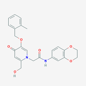 N-(2,3-dihydrobenzo[b][1,4]dioxin-6-yl)-2-(2-(hydroxymethyl)-5-((2-methylbenzyl)oxy)-4-oxopyridin-1(4H)-yl)acetamide