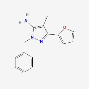 molecular formula C15H15N3O B2597439 2-Benzyl-5-(furan-2-yl)-4-methylpyrazol-3-amine CAS No. 1174310-34-9