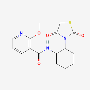 molecular formula C16H19N3O4S B2597458 N-(2-(2,4-二氧噻唑烷-3-基)环己基)-2-甲氧基烟酰胺 CAS No. 1206994-41-3