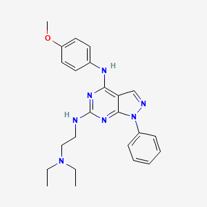 N~6~-[2-(diethylamino)ethyl]-N~4~-(4-methoxyphenyl)-1-phenyl-1H-pyrazolo[3,4-d]pyrimidine-4,6-diamine