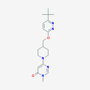 molecular formula C19H27N5O2 B2597470 6-[4-[(6-Tert-butylpyridazin-3-yl)oxymethyl]piperidin-1-yl]-3-methylpyrimidin-4-one CAS No. 2309727-61-3