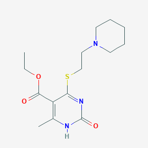 molecular formula C15H23N3O3S B2597471 ethyl 6-methyl-2-oxo-4-(2-piperidin-1-ylethylsulfanyl)-1H-pyrimidine-5-carboxylate CAS No. 899727-21-0