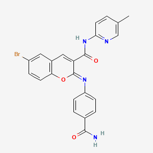 (2Z)-6-bromo-2-[(4-carbamoylphenyl)imino]-N-(5-methylpyridin-2-yl)-2H-chromene-3-carboxamide