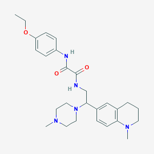 molecular formula C27H37N5O3 B2597477 N1-(4-乙氧基苯基)-N2-(2-(1-甲基-1,2,3,4-四氢喹啉-6-基)-2-(4-甲基哌嗪-1-基)乙基)草酰胺 CAS No. 922120-88-5
