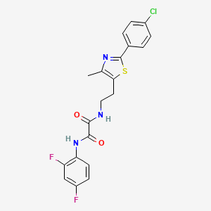 molecular formula C20H16ClF2N3O2S B2597478 N-{2-[2-(4-氯苯基)-4-甲基-1,3-噻唑-5-基]乙基}-N'-(2,4-二氟苯基)乙二酰胺 CAS No. 895800-51-8