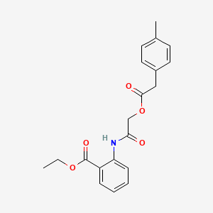 molecular formula C20H21NO5 B2597486 Ethyl 2-[({[(4-methylphenyl)acetyl]oxy}acetyl)amino]benzoate CAS No. 1797137-24-6