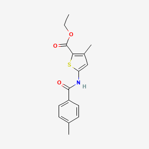 molecular formula C16H17NO3S B2597489 3-甲基-5-(4-甲基苯甲酰胺)噻吩-2-羧酸乙酯 CAS No. 477567-30-9