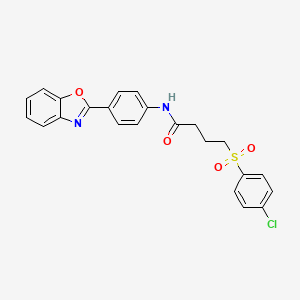 molecular formula C23H19ClN2O4S B2597490 N-(4-(苯并[d]恶唑-2-基)苯基)-4-((4-氯苯基)磺酰基)丁酰胺 CAS No. 941907-50-2