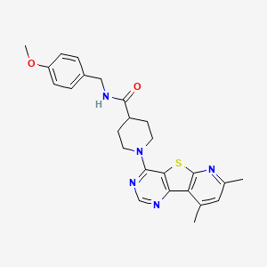 molecular formula C25H27N5O2S B2597493 1-(7,9-dimethylpyrido[3',2':4,5]thieno[3,2-d]pyrimidin-4-yl)-N-(4-methoxybenzyl)piperidine-4-carboxamide CAS No. 1114871-75-8