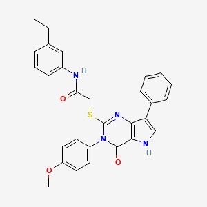 N-(3-ethylphenyl)-2-((3-(4-methoxyphenyl)-4-oxo-7-phenyl-4,5-dihydro-3H-pyrrolo[3,2-d]pyrimidin-2-yl)thio)acetamide