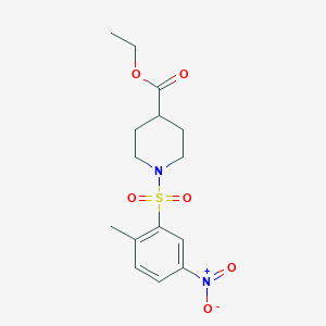 molecular formula C15H20N2O6S B2597495 Ethyl 1-(2-methyl-5-nitrobenzenesulfonyl)piperidine-4-carboxylate CAS No. 931801-93-3