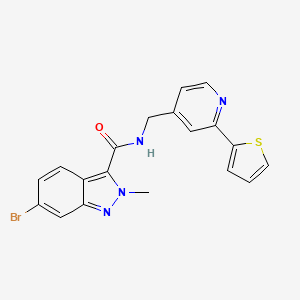 molecular formula C19H15BrN4OS B2597496 6-bromo-2-methyl-N-((2-(thiophen-2-yl)pyridin-4-yl)methyl)-2H-indazole-3-carboxamide CAS No. 2034436-02-5