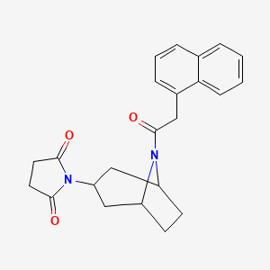molecular formula C23H24N2O3 B2597499 1-((1R,5S)-8-(2-(萘-1-基)乙酰)-8-氮杂双环[3.2.1]辛烷-3-基)吡咯烷-2,5-二酮 CAS No. 2058740-33-1
