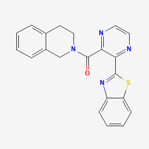 molecular formula C21H16N4OS B2597505 (3-(苯并[d]噻唑-2-基)吡嗪-2-基)(3,4-二氢异喹啉-2(1H)-基)甲酮 CAS No. 873856-89-4