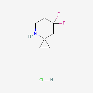 molecular formula C7H12ClF2N B2597515 7,7-Difluoro-4-azaspiro[2.5]octane hydrochloride CAS No. 2229309-97-9