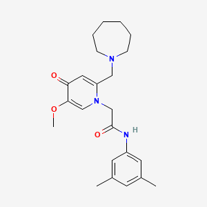 2-(2-(azepan-1-ylmethyl)-5-methoxy-4-oxopyridin-1(4H)-yl)-N-(3,5-dimethylphenyl)acetamide
