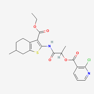 [1-[(3-Ethoxycarbonyl-6-methyl-4,5,6,7-tetrahydro-1-benzothiophen-2-yl)amino]-1-oxopropan-2-yl] 2-chloropyridine-3-carboxylate