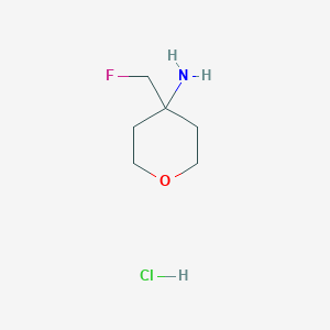 molecular formula C6H13ClFNO B2597520 4-(Fluoromethyl)oxan-4-amine hydrochloride CAS No. 1864073-18-6