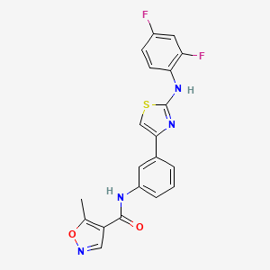molecular formula C20H14F2N4O2S B2597522 N-(3-(2-((2,4-二氟苯基)氨基)噻唑-4-基)苯基)-5-甲基异恶唑-4-甲酰胺 CAS No. 1797160-78-1